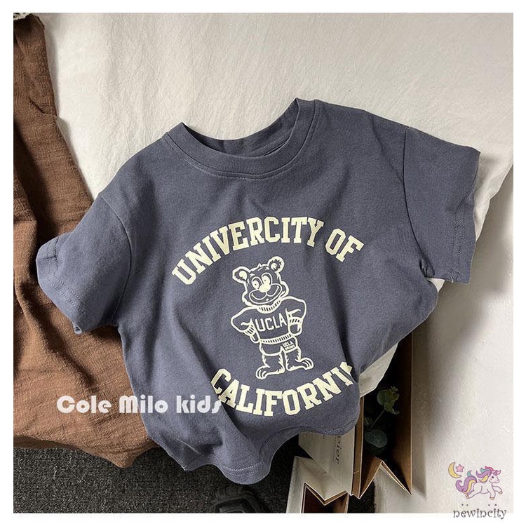 Áo Thun Cộc Tay In Hình Hoạt Hình Cho Bé