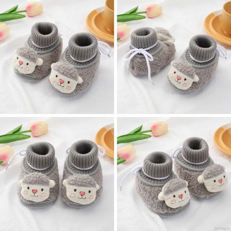 Giày bốt cổ cao họa tiết hoạt hình dễ thương thoáng khí cho bé từ 0-18 tháng tuổi