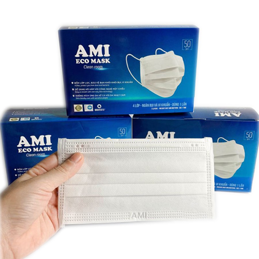 Khẩu trang y tế Ami 4 lớp Ami Eco Mask hộp 50c