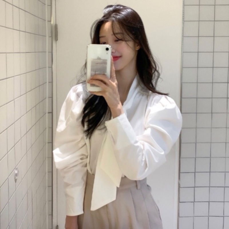 Sơ Mi Nữ Buộc Dây + Quần Dài Bó Sát Lưng Cao Thời Trang Hàn Quốc | BigBuy360 - bigbuy360.vn