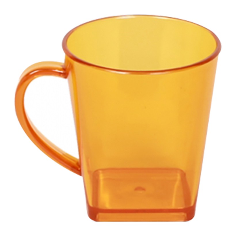 Cốc nhựa có quai trong suốt xanh, cam Ca Ly nhựa cho bé - plastic cup with handle