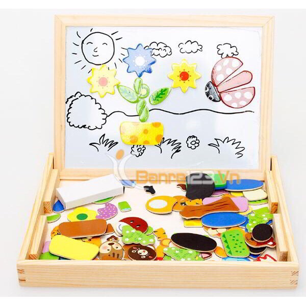 Bộ đồ chơi câu đố nam châm con vật,có từ tính,ghép hình thông minh cho bé