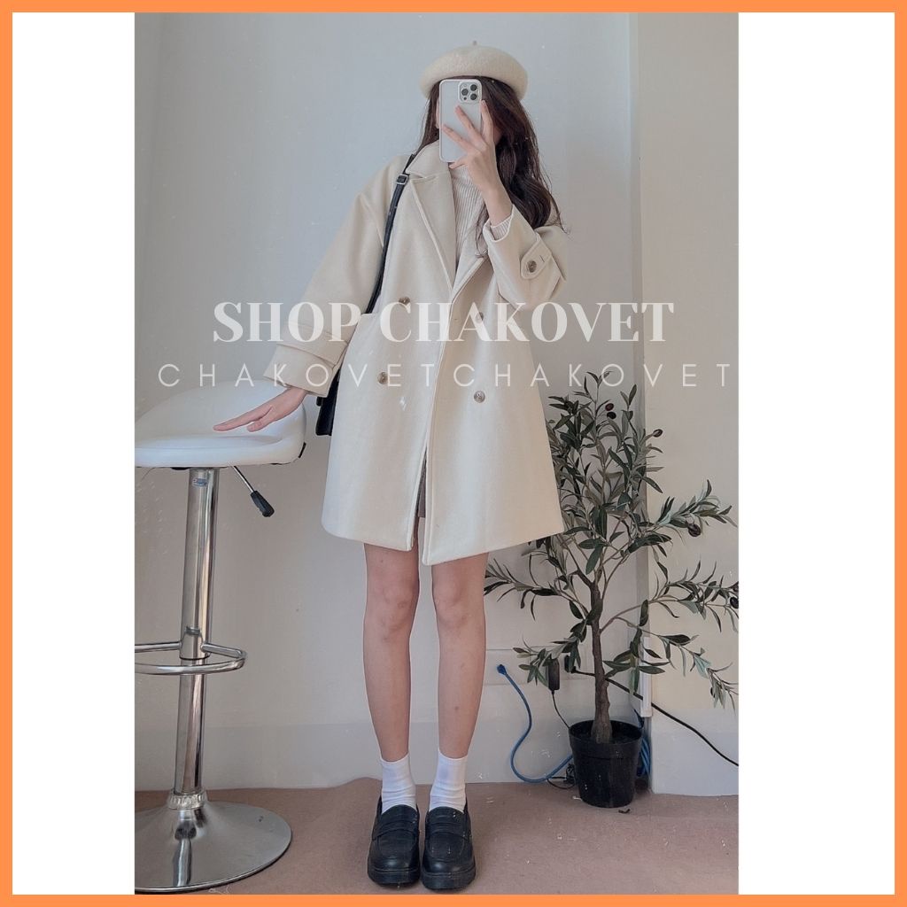 Áo dạ nữ dáng dài cao cấp 2 lớp AD8125 kiểu áo khoác ngoài 4 cúc thiết kế tay đai trẻ trung cá tính thời trang thu đông | BigBuy360 - bigbuy360.vn