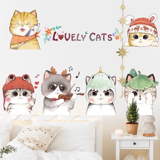 Decal dán tường mẫu Mèo Cute ( kèm kích thước và ảnh thật)