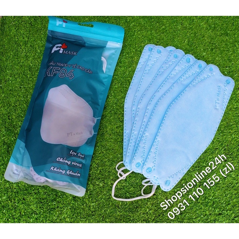 ✅ Túi 10 cái khẩu trang 4D kf94 Pt mask Phương Tuyến 4 lớp giấy kháng khuẩn