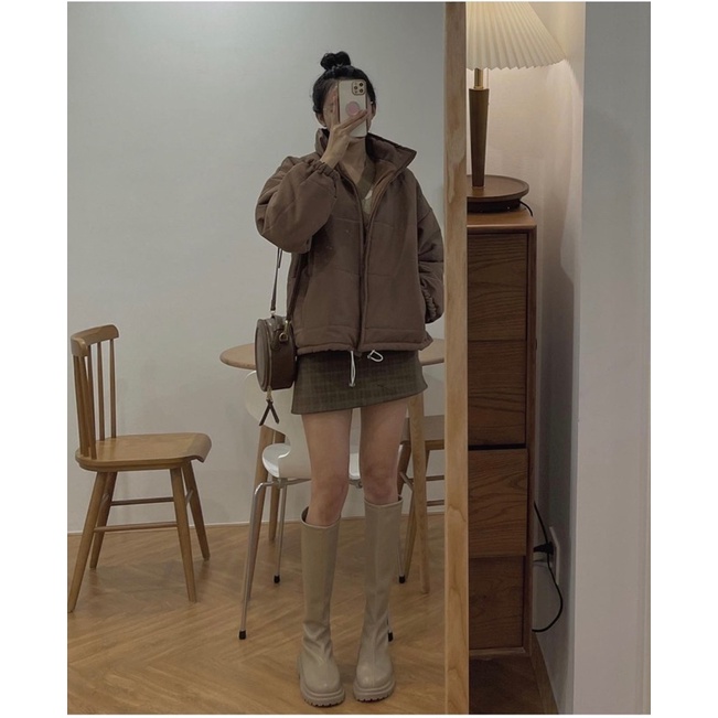 Áo Phao nhẹ trần bông siêu ấm dáng ngắn