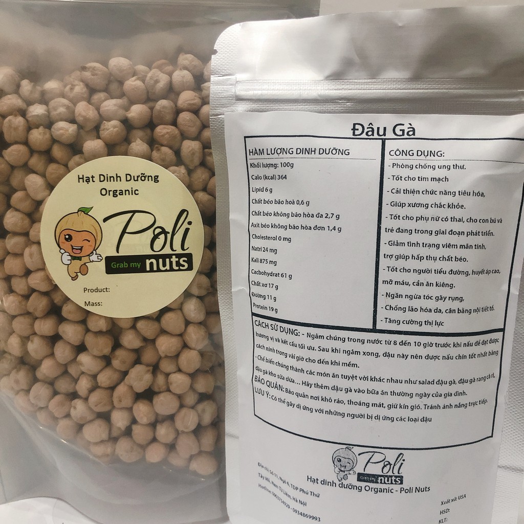 Hạt Đậu Gà Hữu Cơ Polinuts Nhập Khẩu Mỹ Loại Cao Cấp Giá Tốt Túi 200g / 500g | BigBuy360 - bigbuy360.vn