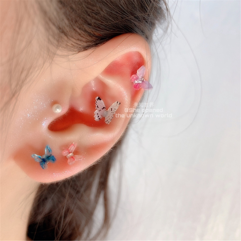 Set 8 Khuyên Tai Hình Bướm S925 Thời Trang Cho Nữ Yanqueens Đồ trang sức Quà tặng