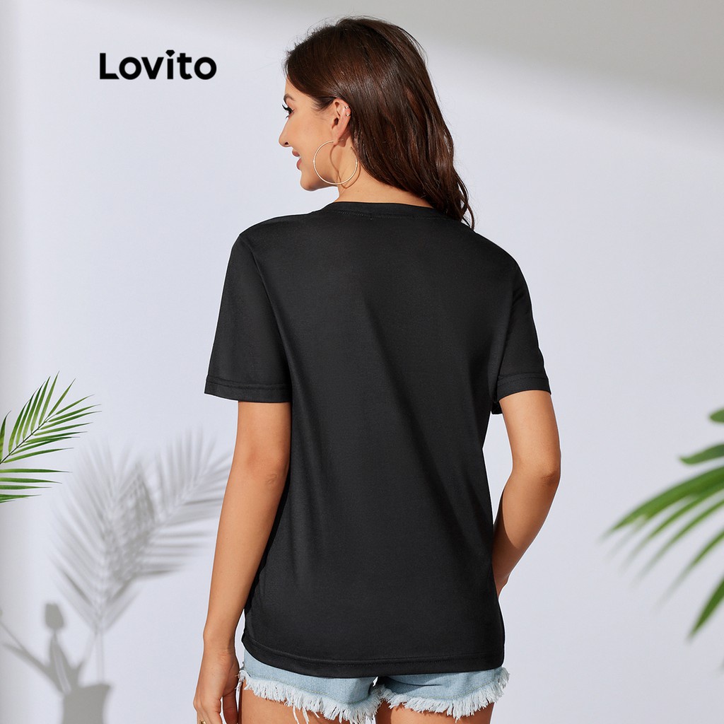 Lovito Áo Thun Tay Ngắn Cổ Tròn In Họa Tiết Da Báo Nhiều Màu Sắc Lựa Chọn L29LD005