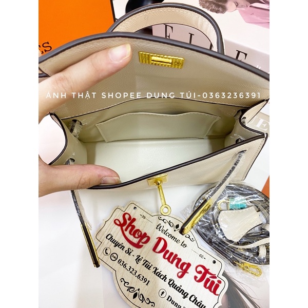 Túi hm size 19 dáng ngang, túi xách nữ đeo chéo size 19 da mềm