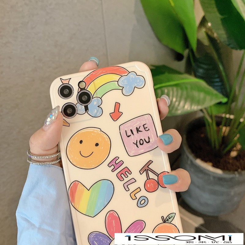 Ốp Điện Thoại In Hình Mặt Cười Cầu Vồng Graffiti Cho Apple X Xs 11pro Max | BigBuy360 - bigbuy360.vn