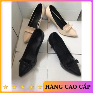 [ HÀNG LOẠI 1 ] Giày công sở bít mũi gắn nơ thời trang