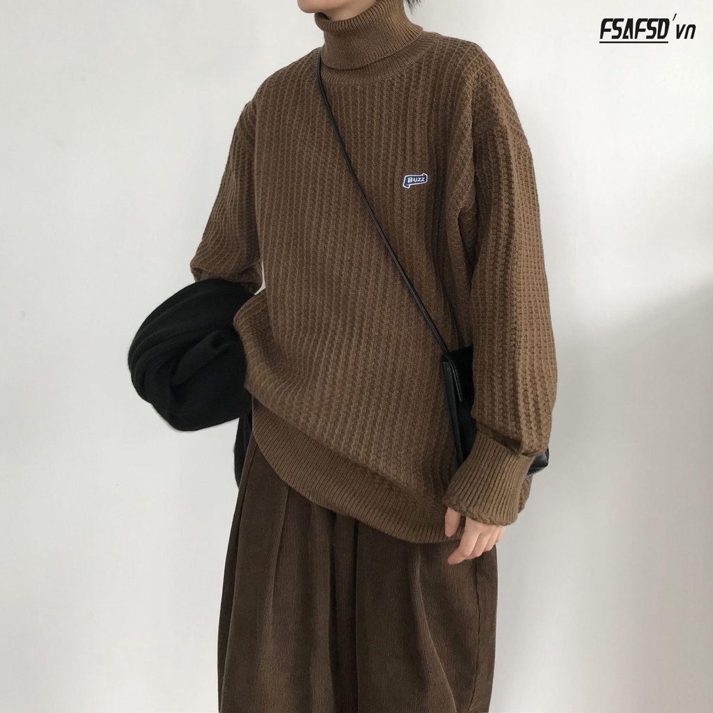Áo Sweater Dệt Kim Cổ Lọ Màu Sắc Xinh Xắn Cho Nữ
