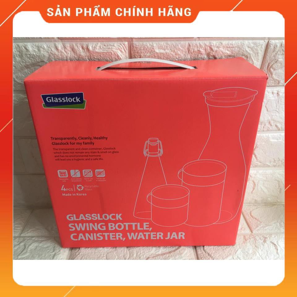 Bộ hũ đựng thủy tinh GLASSLOCK 4 món 400+500+600+1000ml IG887