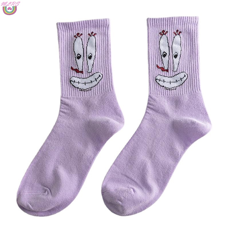 Vớ Cotton Thoáng Khí In Họa Tiết Hoạt Hình Dễ Thương Cho Tuổi Teen