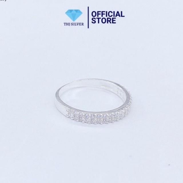 Nhẫn nữ 2 hàng đá nhỏ , hàng dầy dặn chuẩn bạc ta -THJ SILVER