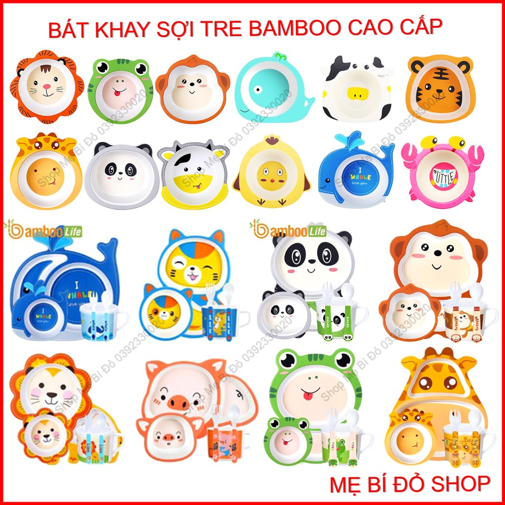 Bát Khay Ăn Dặm Sợi Tre Cao Cấp An Toàn Cho Bé