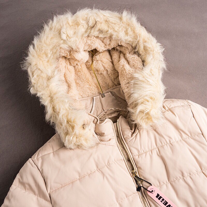 Áo phao dáng dài lót lông