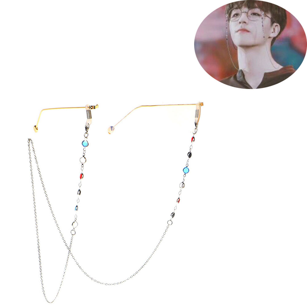 Dây Đeo Kính Đính Hạt Kim Loại Nhiều Màu Sắc