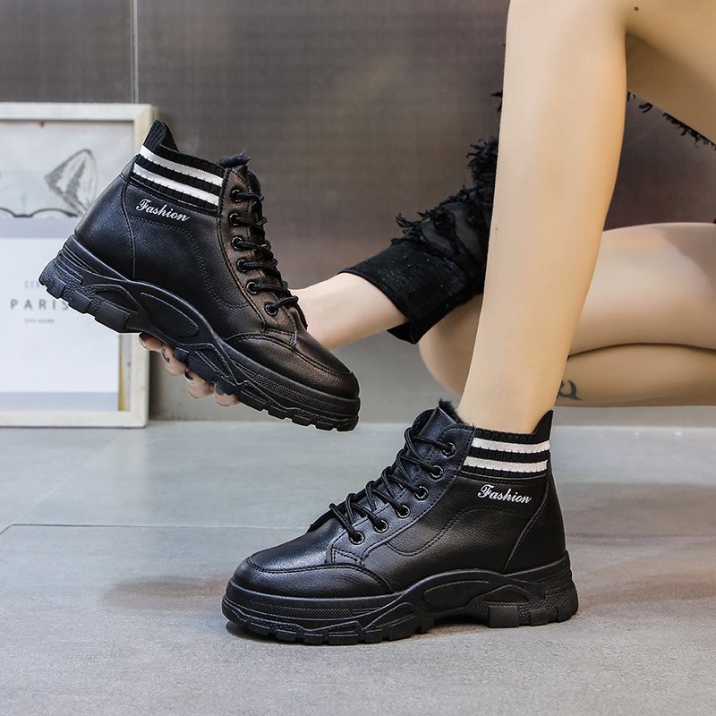 Giày Boots Nữ, Giày Nữ Cổ Cao Độn Đế Cao 3 Cm Chất Len Mềm Và Cá Tính Dáng Ôm Chân Thoải Mái Minhtushoes Giày Cao Cấp Nu | BigBuy360 - bigbuy360.vn