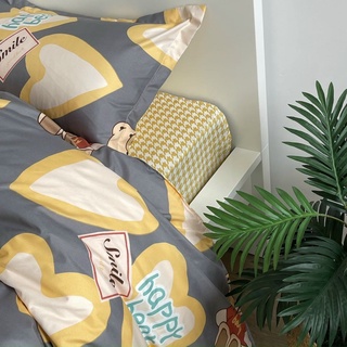 BỘ DRAP - CHĂN PHAO COTTON POLY GẤU TIM