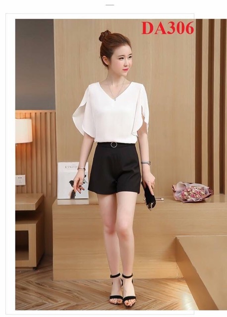 ÁO SƠ MI TAY LOE CỔ TIM