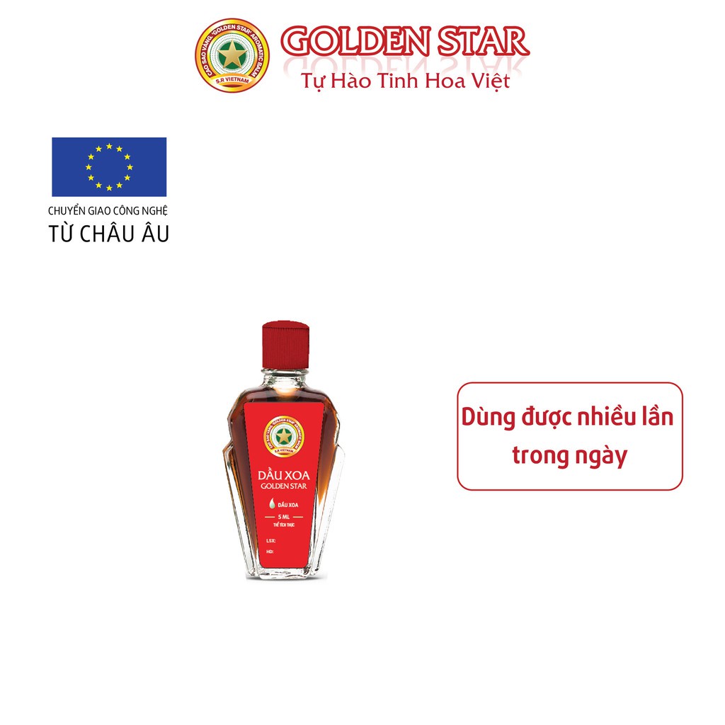 Dầu Xoa Golden Star Dầu Gió Giảm Cúm Nhức Đầu Sổ Mũi - Thương Hiệu Cao Sao Vàng Golden Star Tinh Hoa Việt