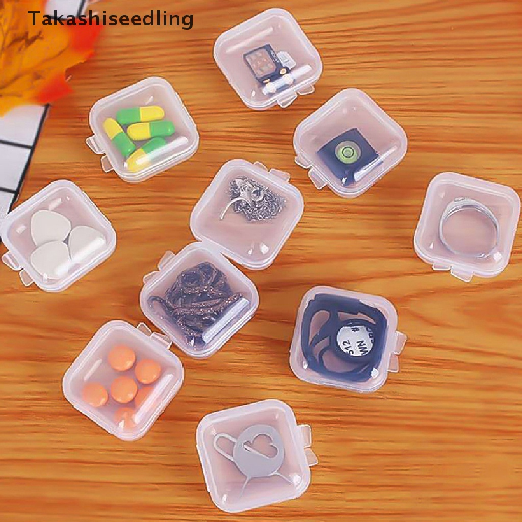 Set 20 hộp nhựa vuông trong suốt đựng trang sức tiện lợi