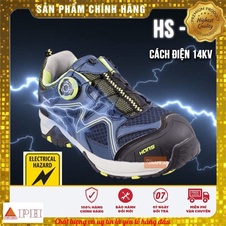 Giày bảo hộ lao động Hàn Quốc Hans HS-77-SF- giày dáng thể thao cách điện 14kv, có núm vặn