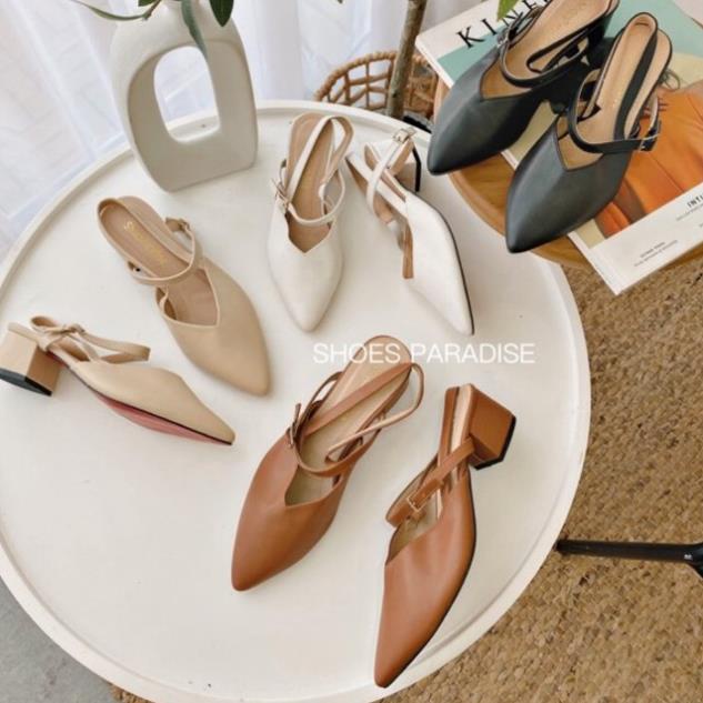 SHOES PARADISE BÍT MŨI ĐẾ VUÔNG 3cm ;'