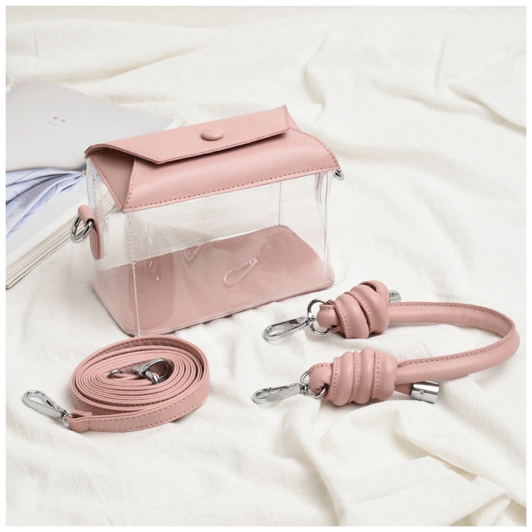 Túi đeo chéo vuông nhựa trong suốt kiểu dáng đơn giản IELGY