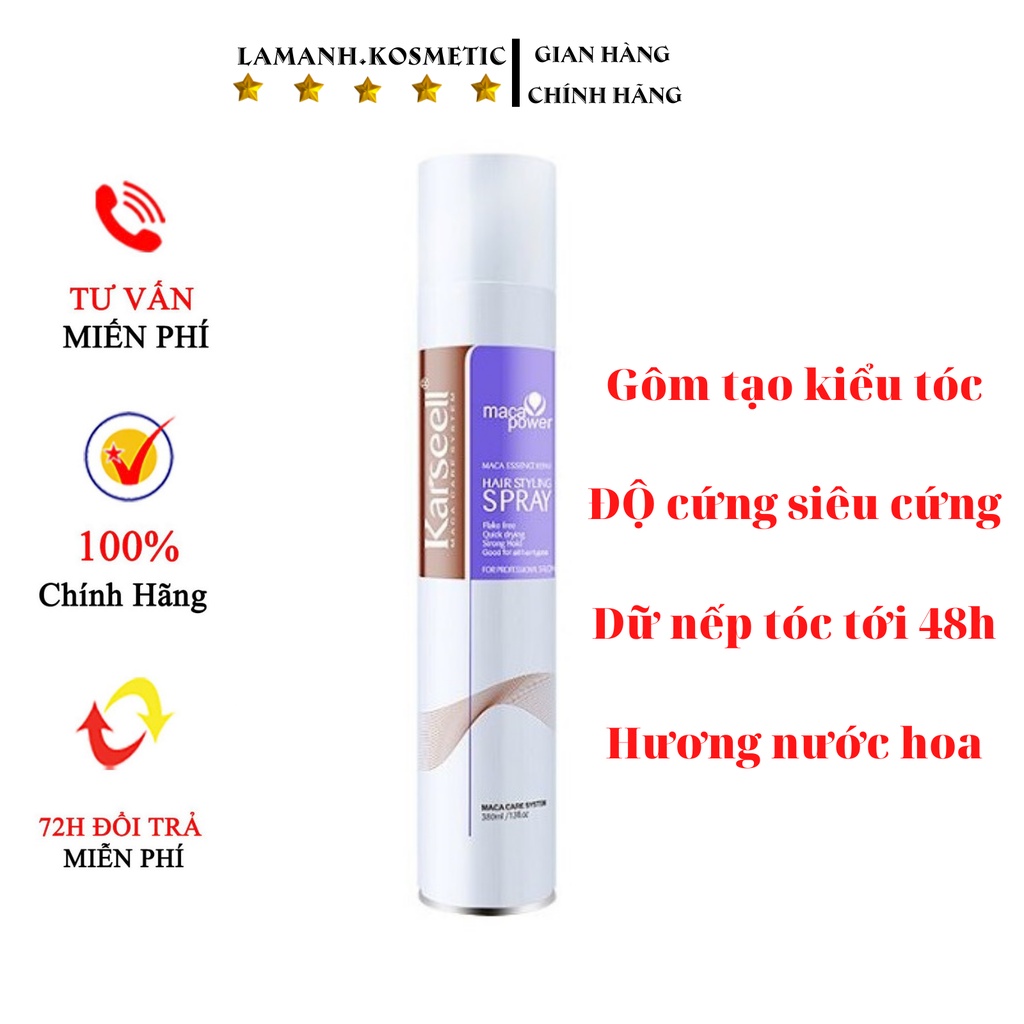 Gôm xịt tóc Tạo Kiểu Karseell 380ml - Luôn đẹp trai dù bạn là ai