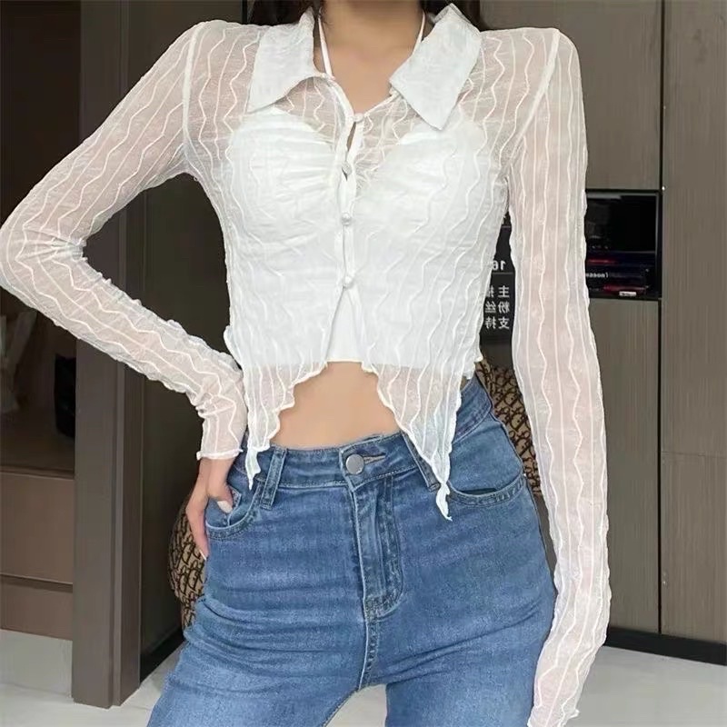 Áo sơ mi cách điệu   KHÔNG KÈM ÁO TRONG
