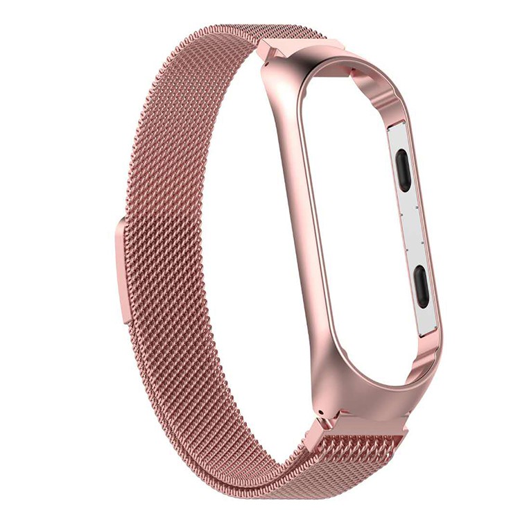 Dây đeo inox JANSIN phong cách Milan thích hợp cho đồng hồ thông minh Xiaomi Mi Band 8 7 6 5 4 miband8