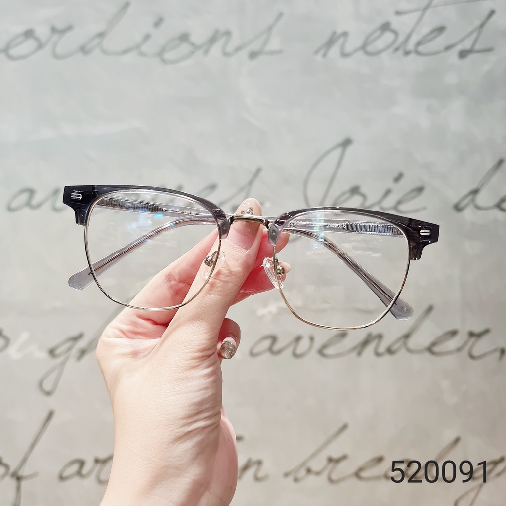 Gọng kính mắt vuông nam nữ LILYEYEWEAR chất liệu kim loại cứng cáp thanh nhẹ kiểu dáng thời trang 520091