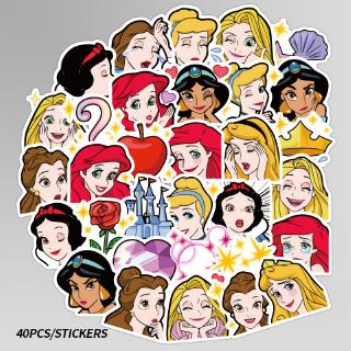 Set 40 Miếng Dán Hoạt Hình Công Chúa Dành Cho Xe Ô Tô / Điện Thoại / Laptop