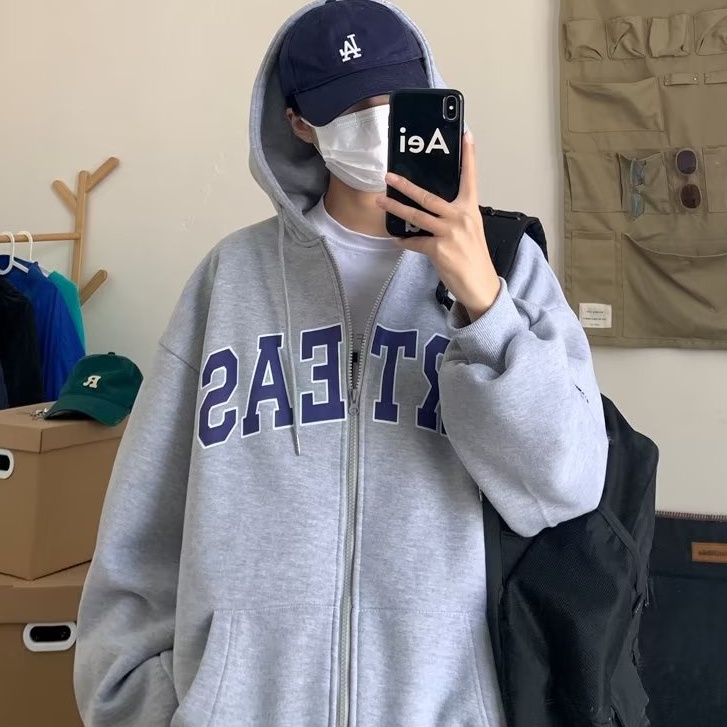 Áo hoodie Dáng Rộng In Chữ Phong Cách Hàn Quốc Thời Trang Cho Nam Và Nữ