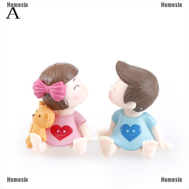 [HoMSI] Lovers Couple Figurines Miniatures Fairy Garden Moss Terrariums Resin Crafts Decoration SUU