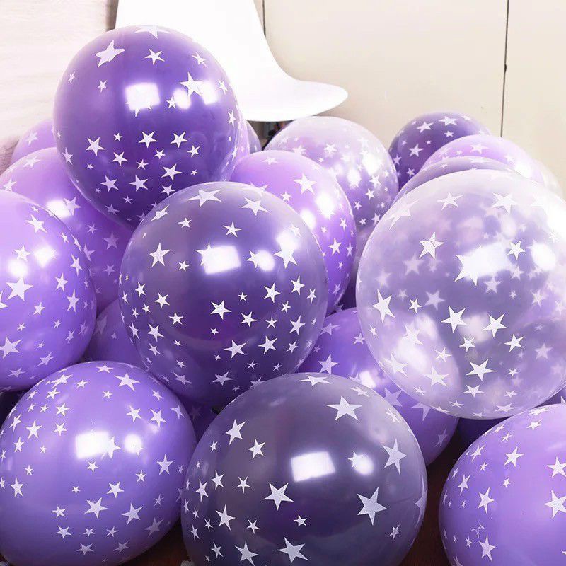 Set 50 Quả Bóng Trong Suốt In Hình Ngôi Sao Trang Trí Sinh Nhật Cho Bé Trai Bé Gái Người Lớn - K140