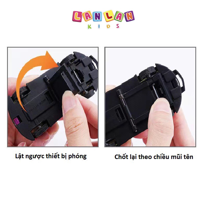 Ô tô đồ chơi bật nhảy LANLAN KIDS xe hợp kim nhào lộn 360 độ khi đụng vật cản