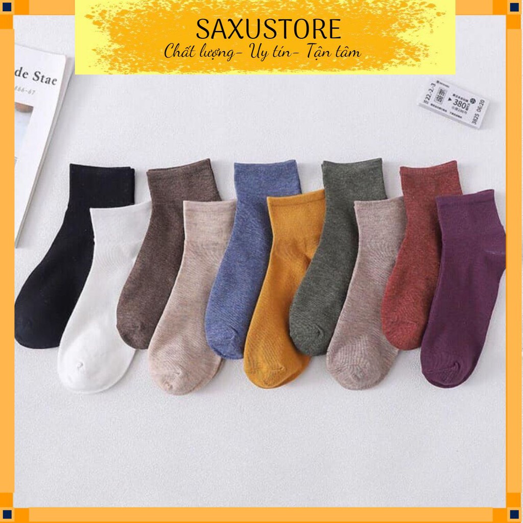 ❤️ Lố 5 đôi Tất muối tiêu cổ trung nam nữ mẫu mới