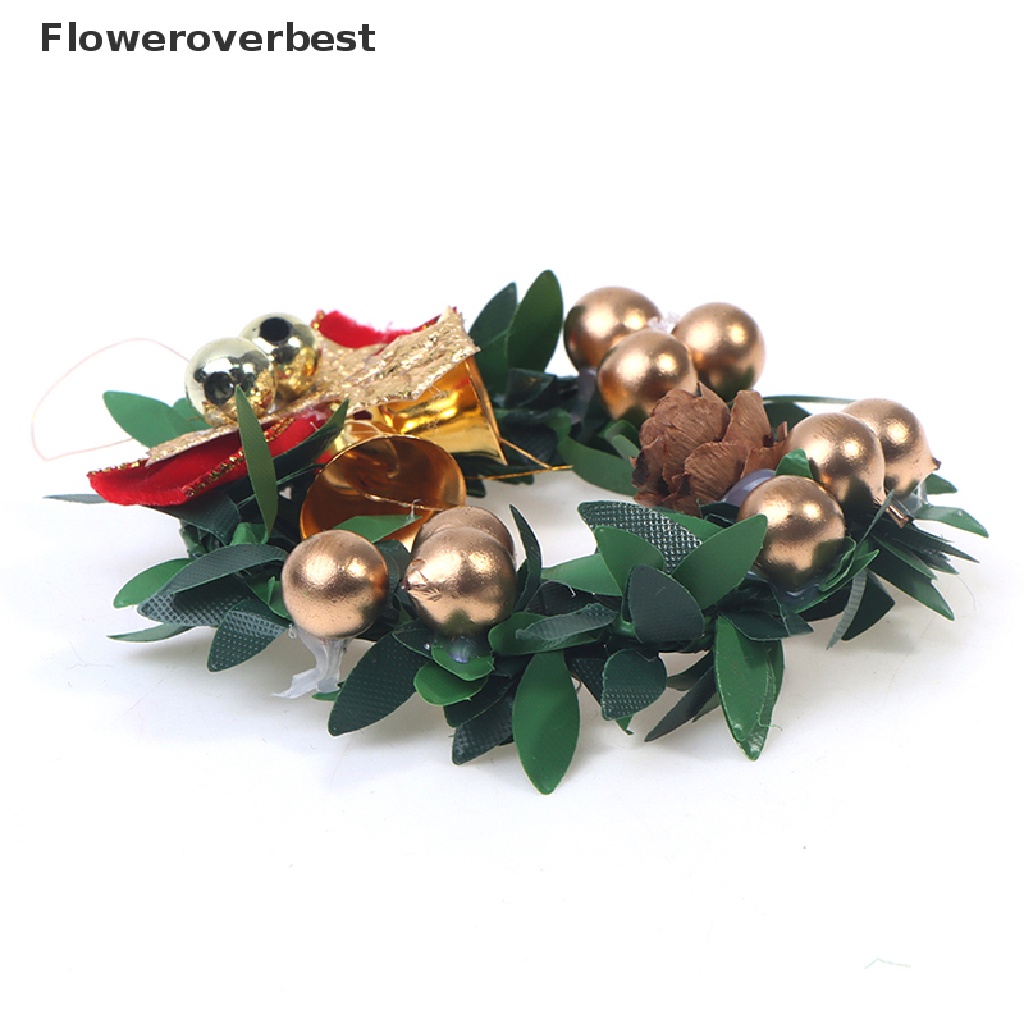 Vòng hoa giáng sinh 6cm tỉ lệ 1: 12 dùng để trang trí nhà búp bê