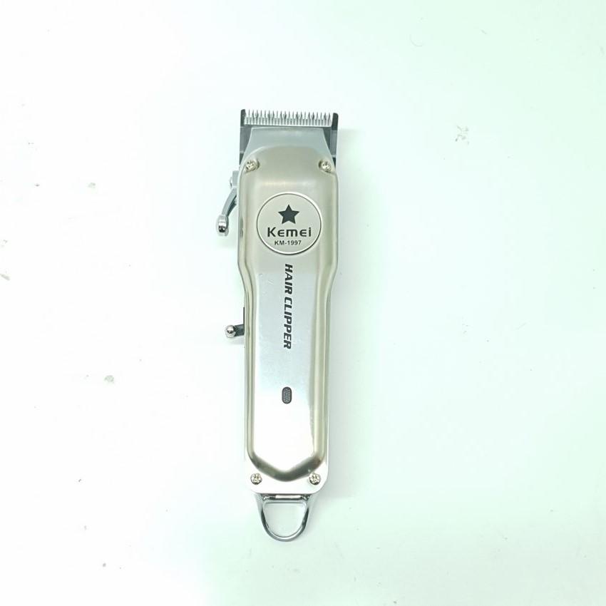 Tông đơ cắt tóc nguyên khối có đèn LED màu xám kemei KM-1997