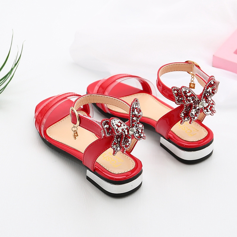 Giày Sandal Đế Mềm Hở Ngón Đính Nơ Thời Trang Mùa Hè Hàn Quốc Cho Bé Gái