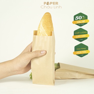 Hình ảnh Combo 100 túi giấy bánh mì B1 loại giấy kraft siêu dày kích thước 9.5 cmx19 cm x 4.5 cm tiêu chuẩn về an toàn thực phẩm chính hãng