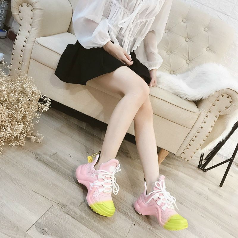 Già thể thao LV sneaker mẫu mới 2021 loang xanh hồng