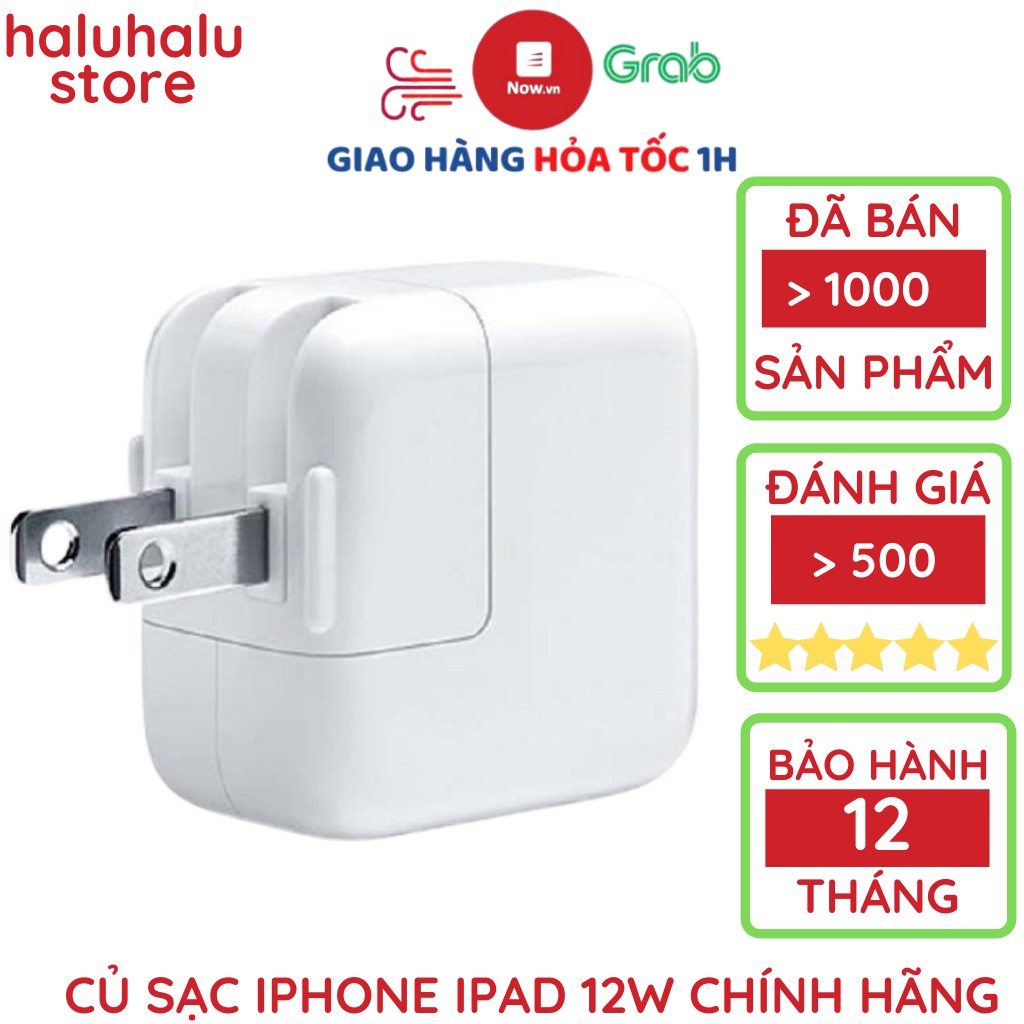 CỦ SẠC IPAD 12W ZIN SẠC NHANH IPHONE BÓC MÁY CHÍNH HÃNG APPLE