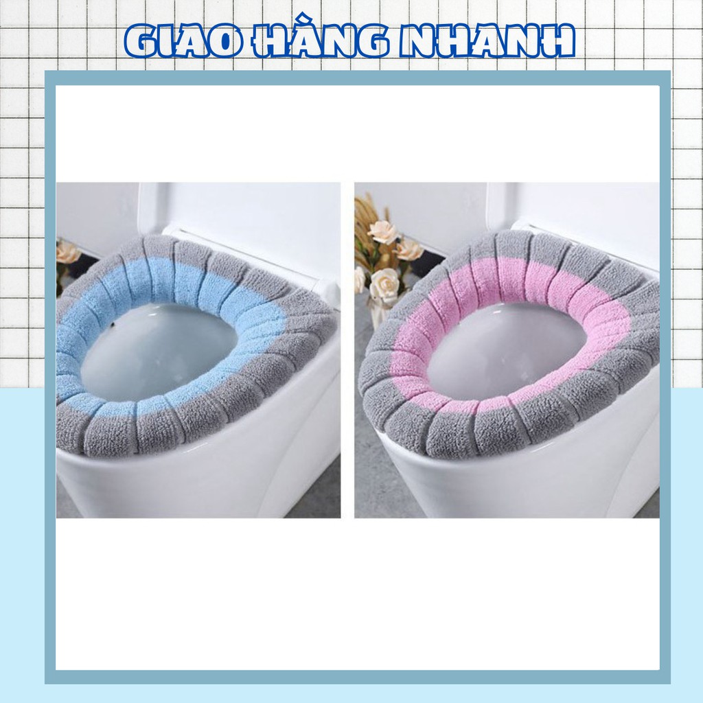 (❌SIÊU SALE❌) Miếng Lót Bồn Cầu Nỉ Lông Chống Lạnh Pha Màu 88206 Giao Hàng Nhanh