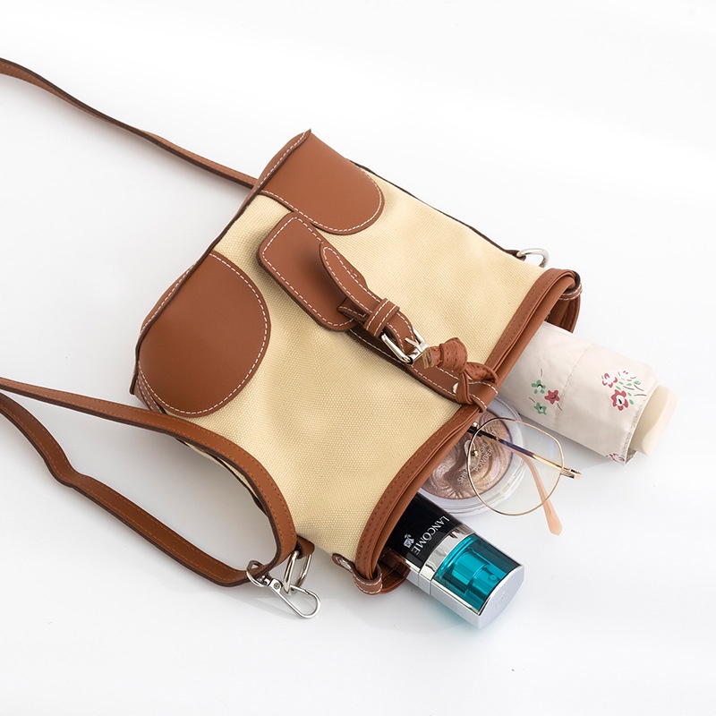 Túi Đeo Chéo Màu Sắc Tương Phản Phong Cách retro Thời Trang Cho Nữ