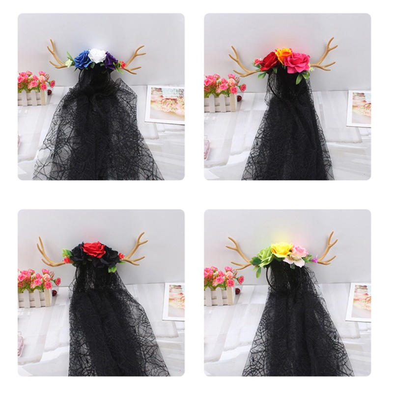 Băng Đô Cài Tóc Phối Ren Hoa Hồng Thời Trang Cho Nữ